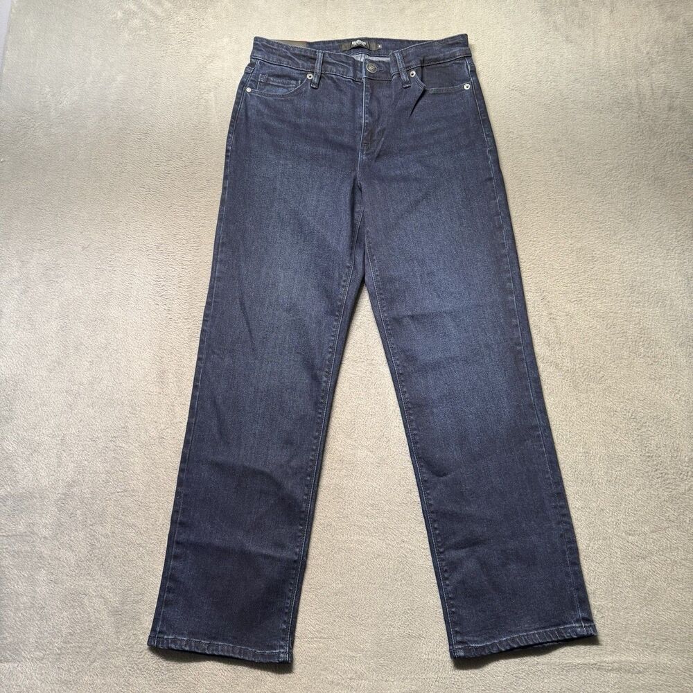 Hudson Womens 8 Mid Rise Straight Jeans Dark Wash Blue Stretch Denim NWT